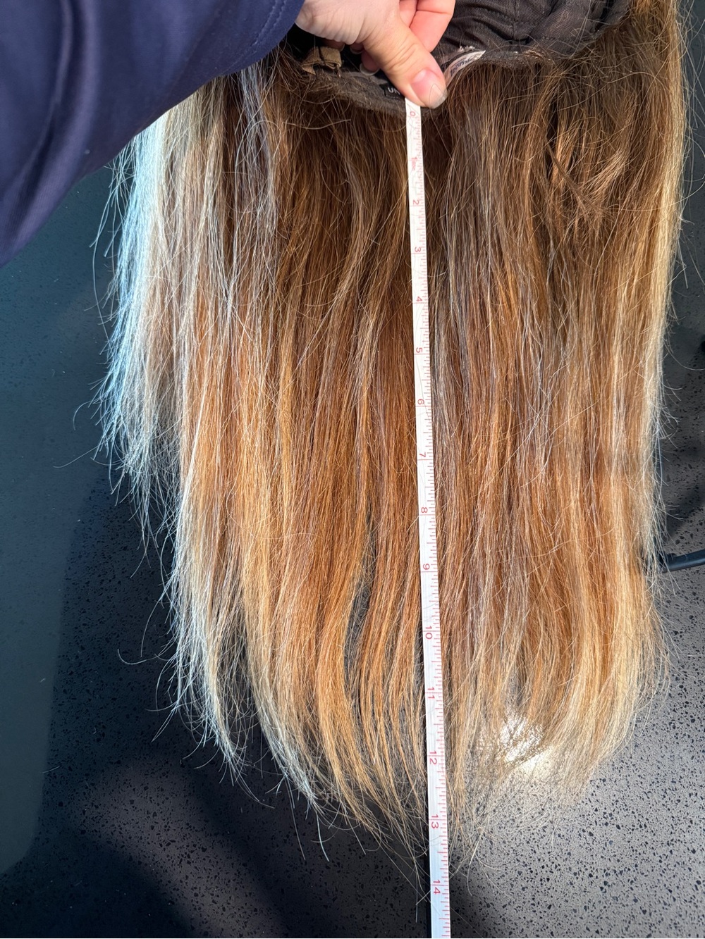 Uniwig Auburn Blonde 2 tone straight Human Hair Wig 
Cap size small-medium - Picture 12 of 15